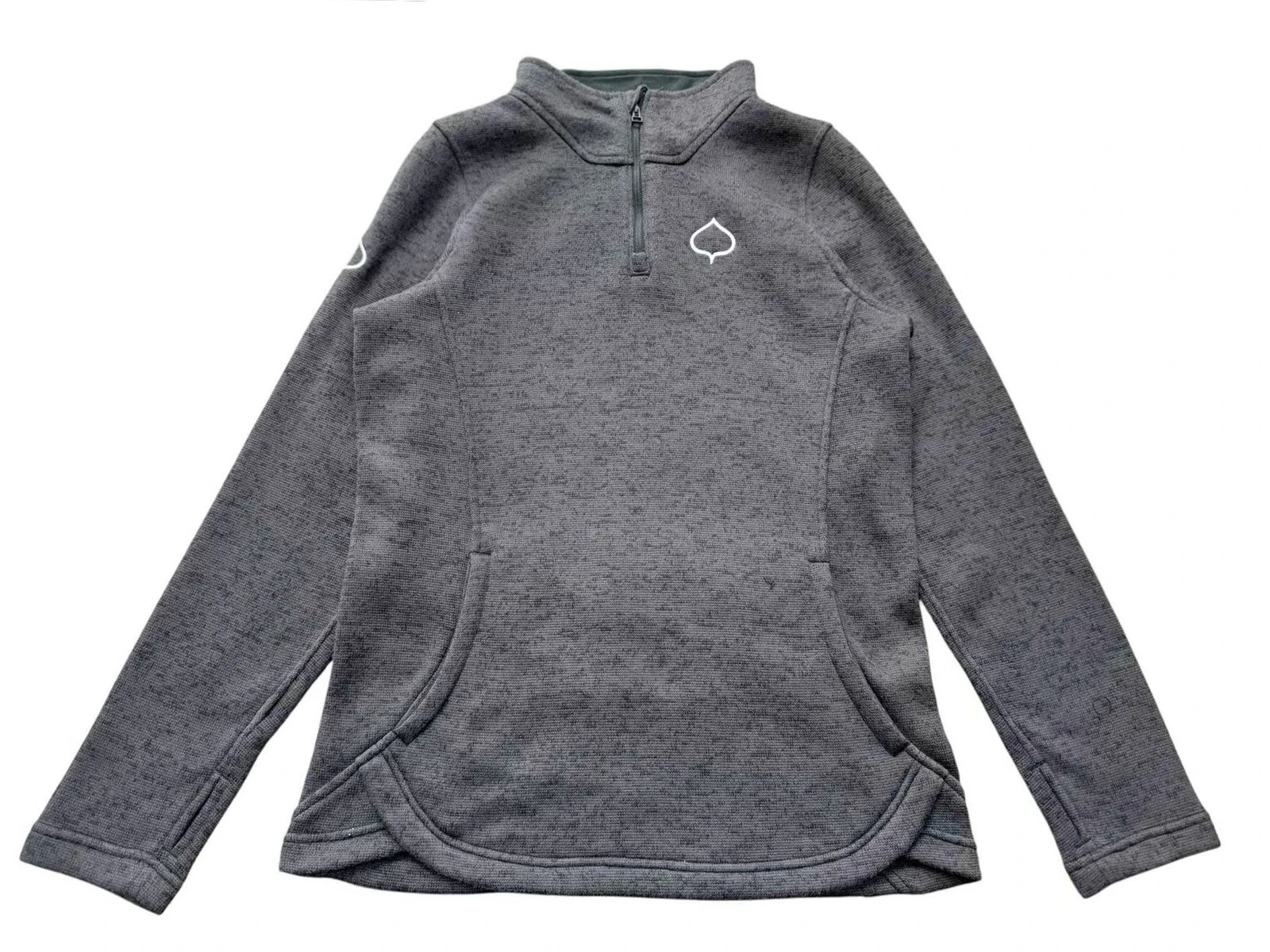 Men's Melange Sweater-Like Polyester Half-Zip Pullover Men's Melange Sweater-Like Polyester Half-Zip Pullover
